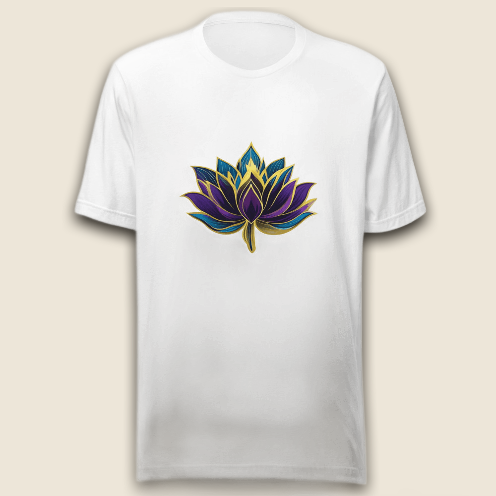 Lotus Emblem T-Shirt – Goldene Blüte