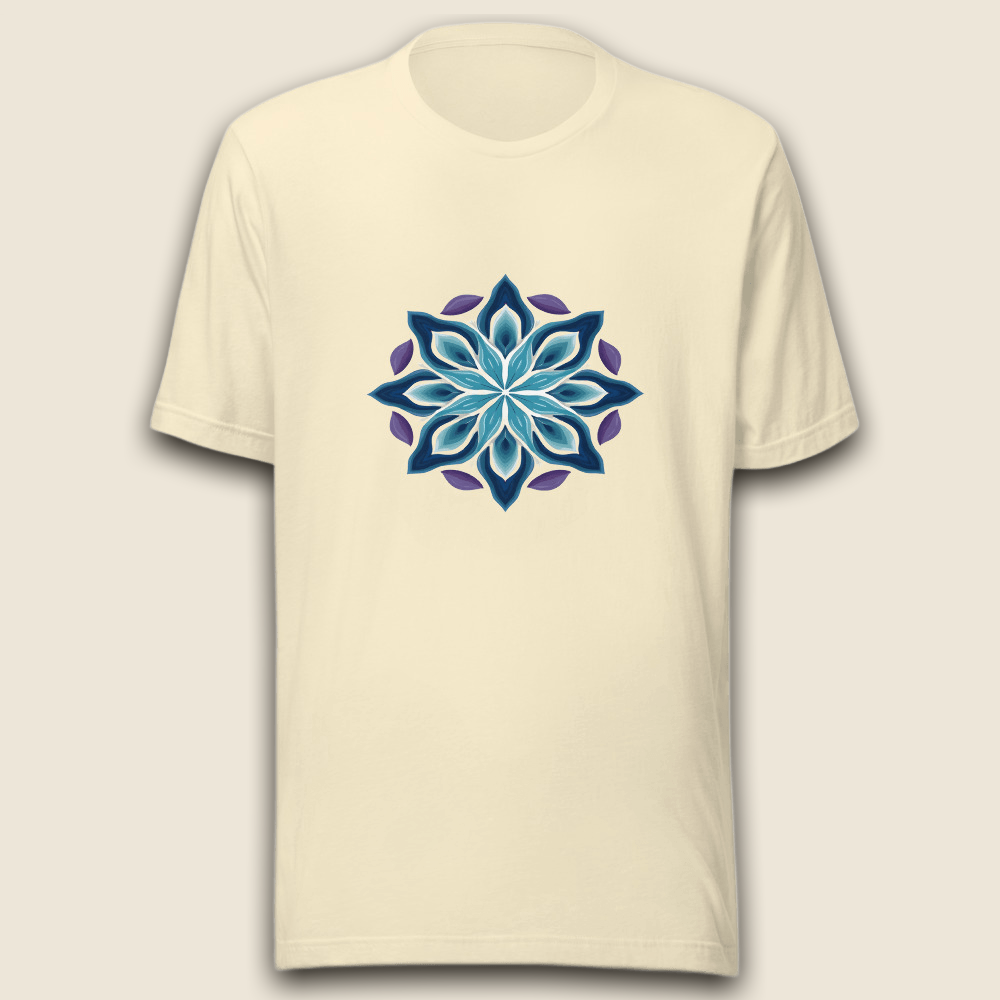 Mandala Türkis & Violett auf Natur