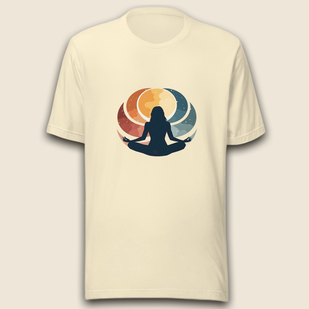 Mondphasen Meditation – T-Shirt Design mit Ruhe