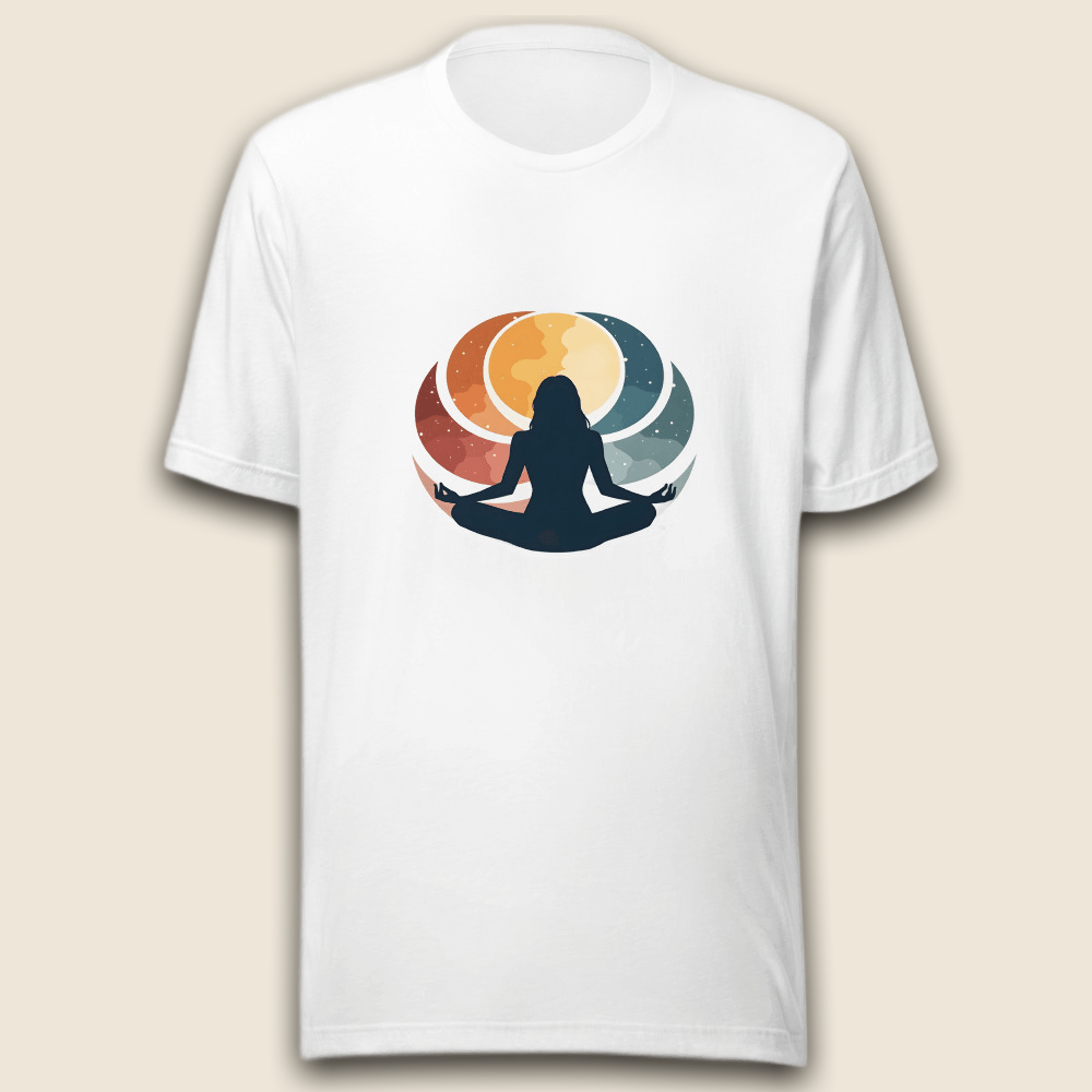 Mondphasen Meditation – T-Shirt Design mit Ruhe