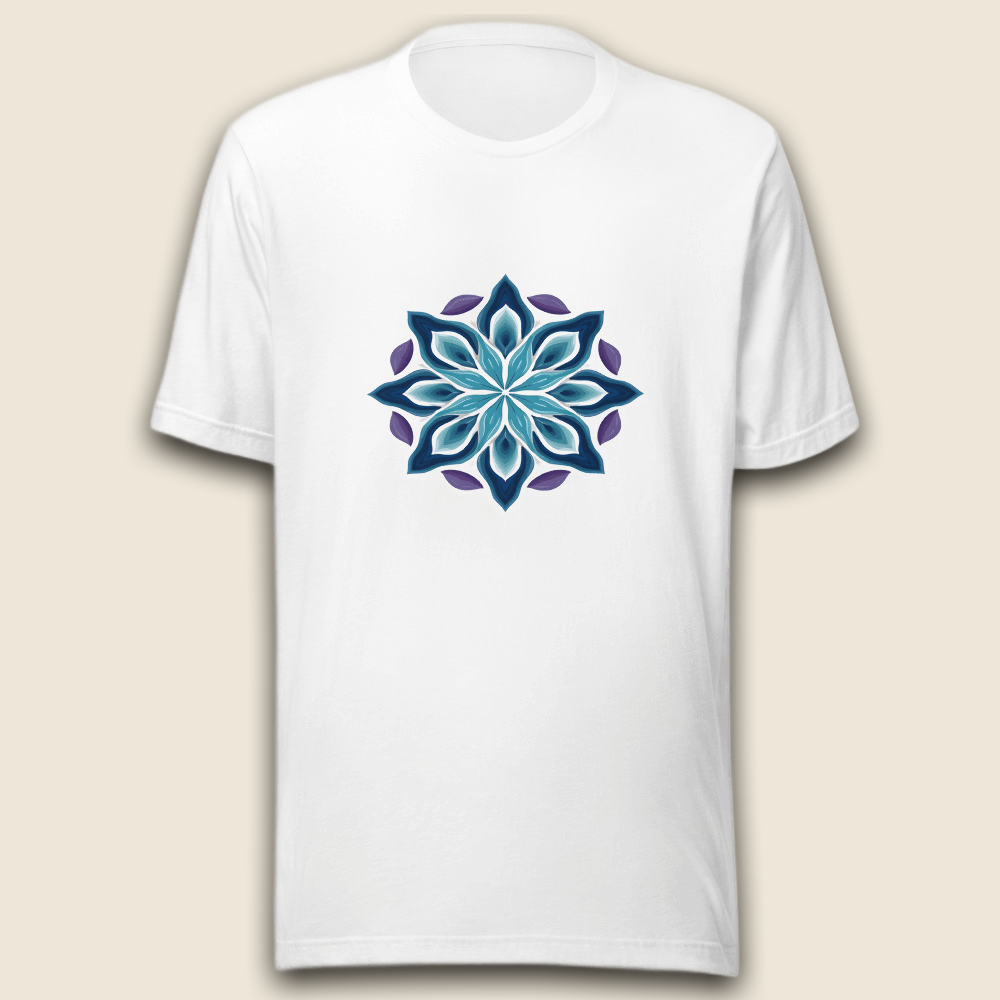 Mandala Türkis & Violett auf Weiß