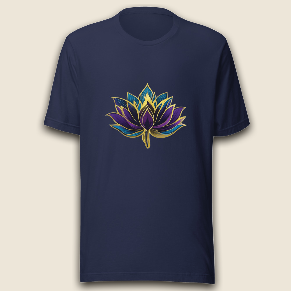 Lotus Emblem T-Shirt – Goldene Blüte