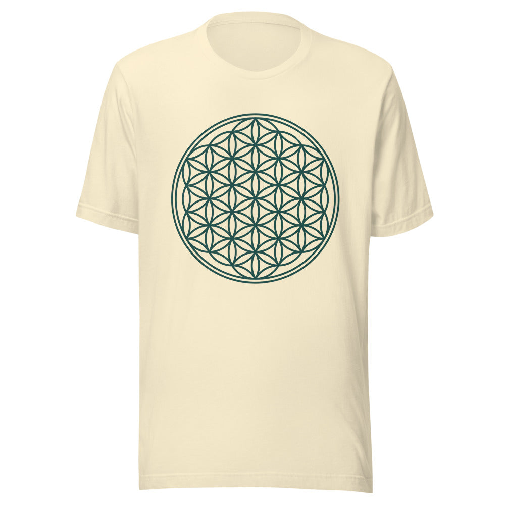 Blume des Lebens Deep-Teal auf Natur
