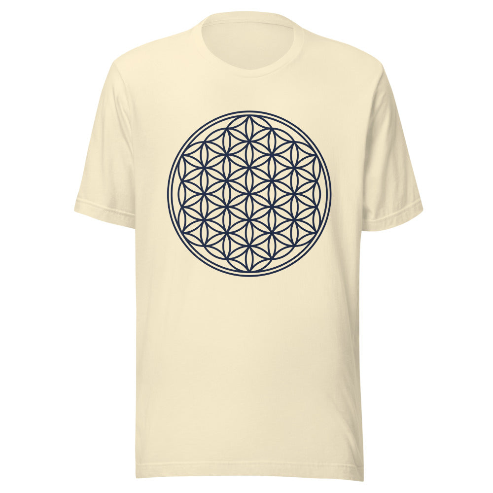 Blume des Lebens Tinten-Navy auf Natur