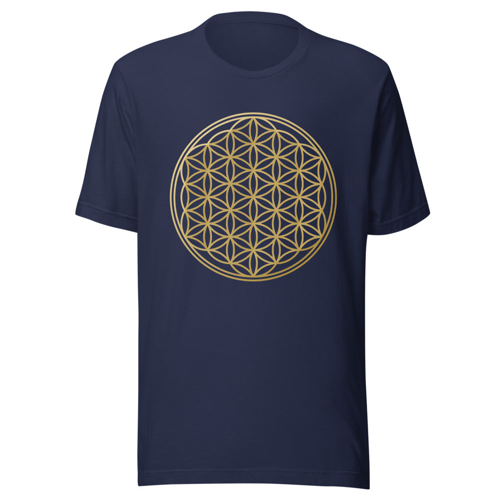 Blume des Lebens Gold-Verlauf auf Navy