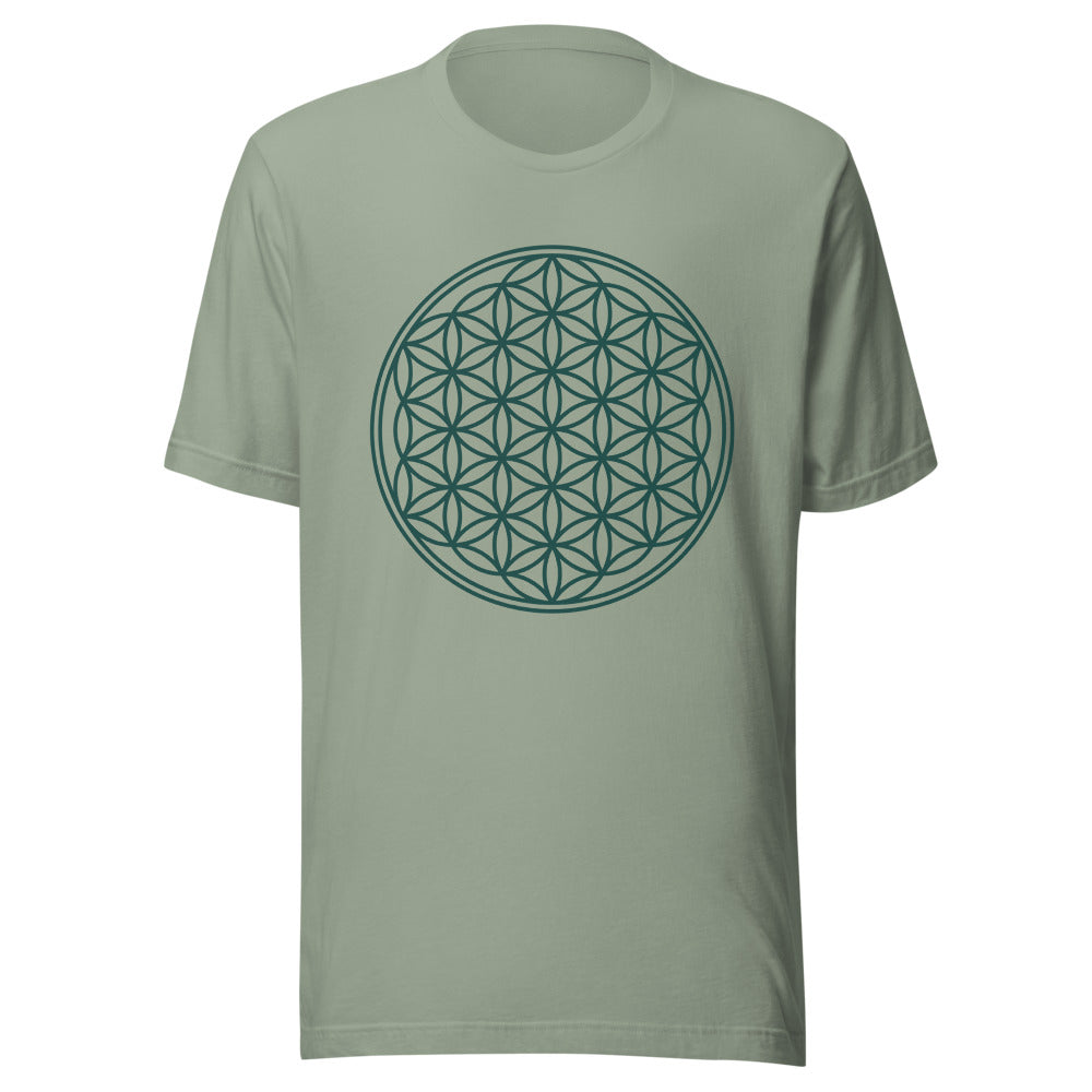 Blume des Lebens Deep-Teal auf Salbei