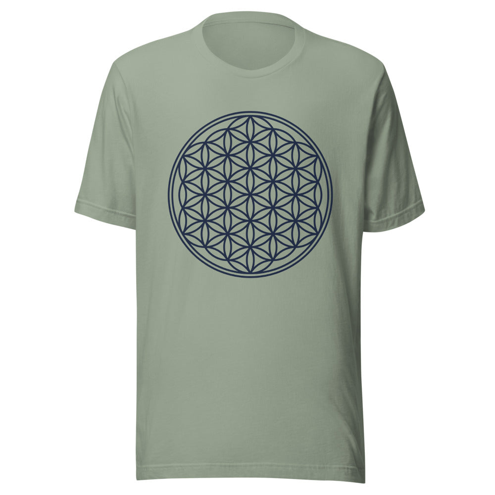 Blume des Lebens Tinten-Navy auf Salbei