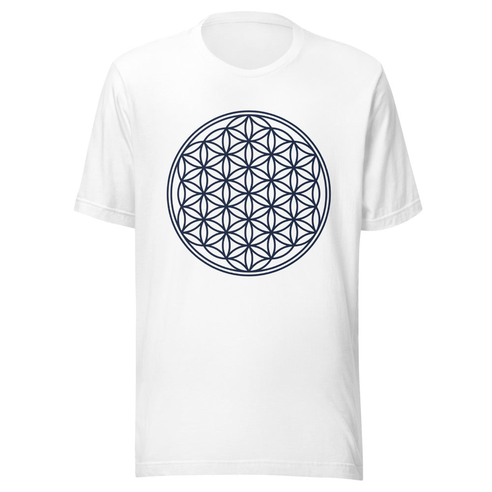 Blume des Lebens Tinten-Navy auf Weiß