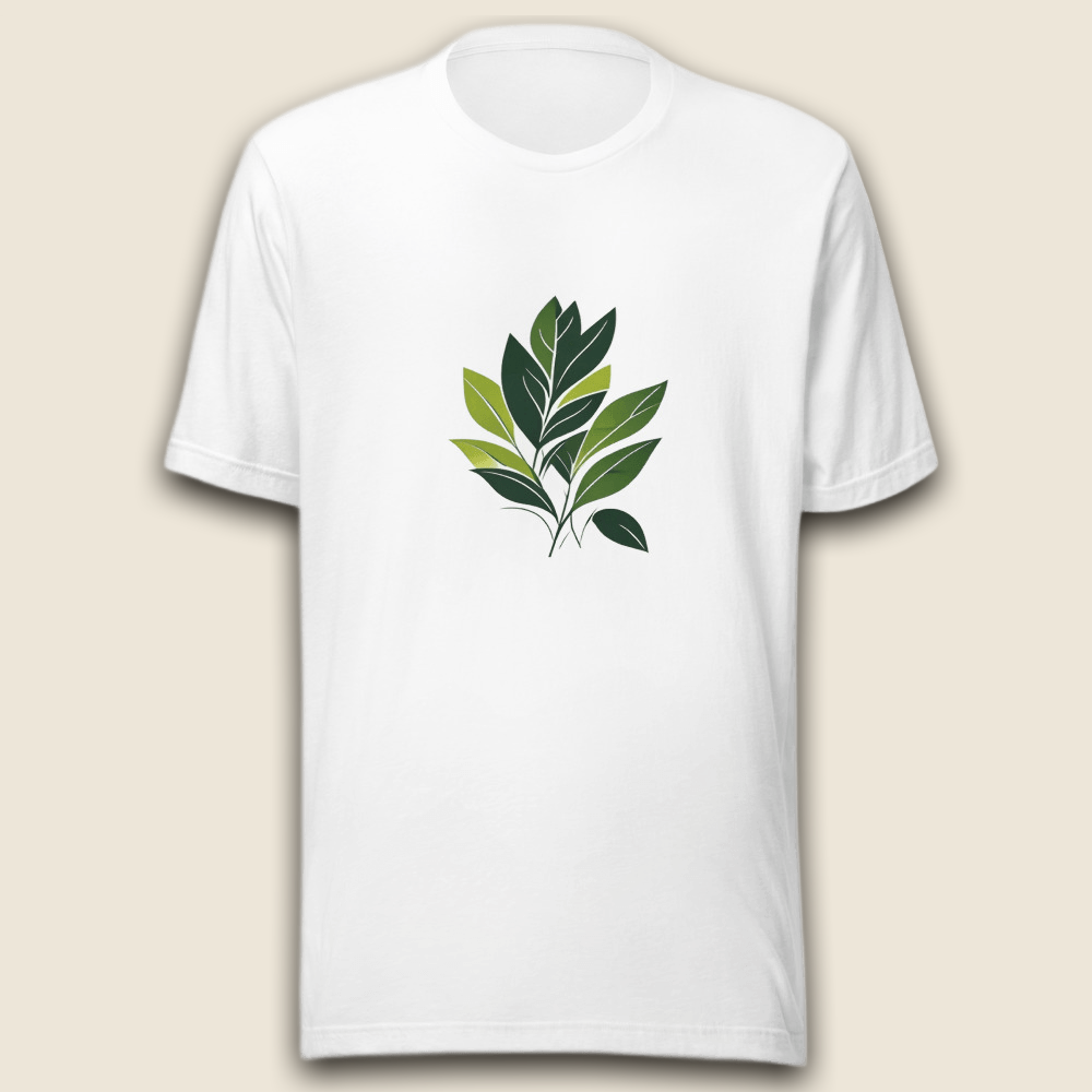 Botanik Blätterzweig T-Shirt – Natürliche Ruhe